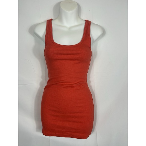 VTG Old Navy Y2K Ribbed Knit Long Fitted Tank Size M 2010 's Preppy Stretch Bias - Picture 3 of 11